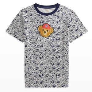 Polo Ralph Lauren Boys Andover Grey/Navy All Over Polo Bear Graphic T-Shirt